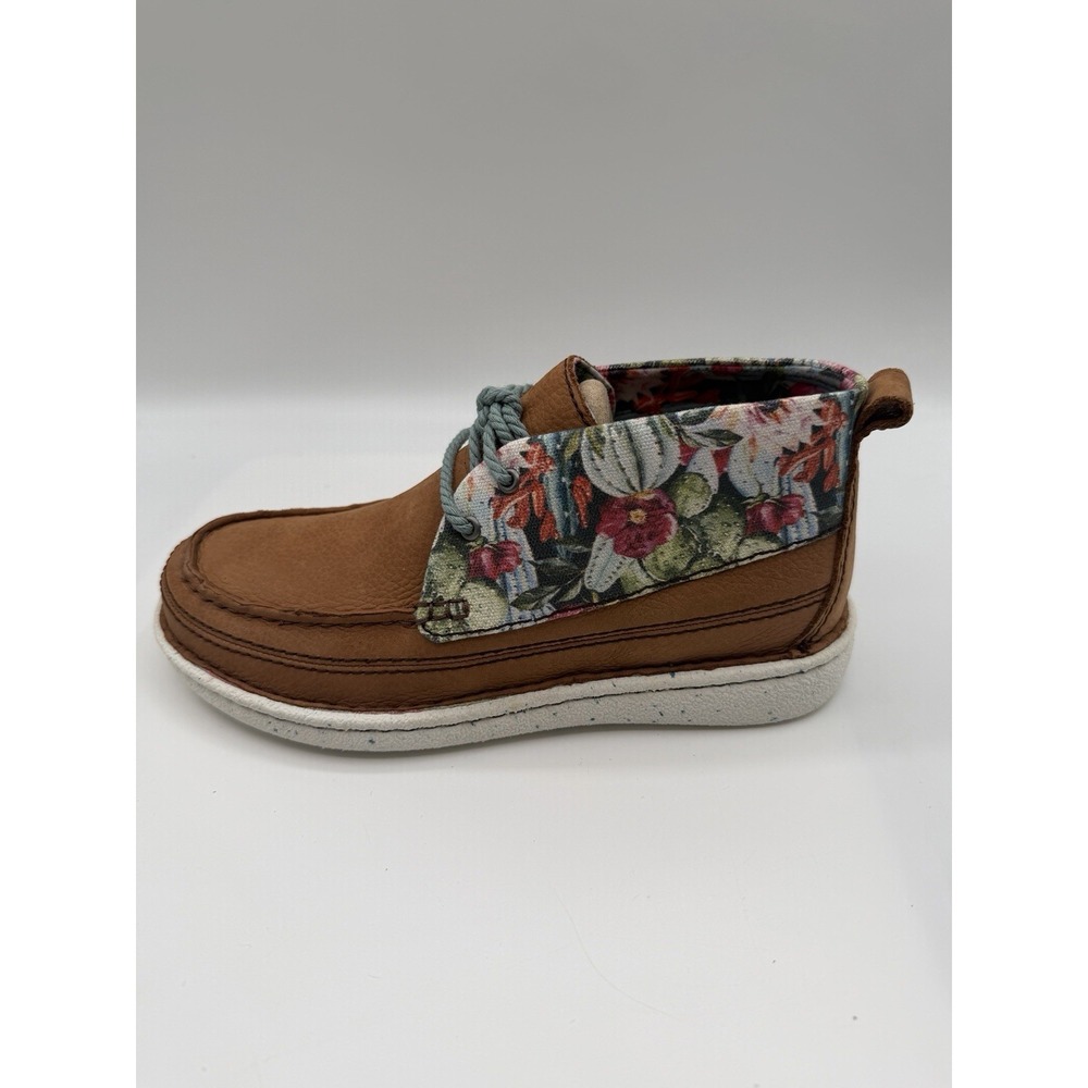 Justin Boots Breezy Chukka Booties,Womens 11, Cactus Floral,Tan,Cowhide Lea